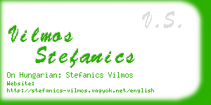 vilmos stefanics business card